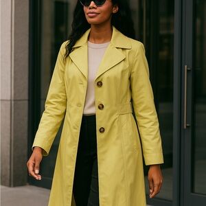 Michael Kors Elegant Light Green Women's Trench Coat medium